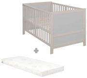Szare łóżeczko z regulowaną wysokością 70x140 cm Easy Sleep – Roba