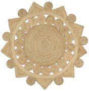 Brązowy dywan w kształcie kwiatu 120 cm P3-K37