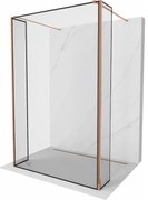 Mexen Kioto ścianka prysznicowa wolnostojąca 90 x 30 x 30 cm, czarna ramka, różowe złoto - 800-090-030-222-60-70-030