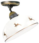 Kolarz 731.10.151 - Przysufitowy żyrandol NONNA 1xE27/75W/230V, średnica 30 cm, z motywem jelenia, wykończenie w kolorze różowego złota