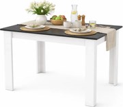 Prostokątny stół kuchenny 120x 80 cm czarny + biały A2-W96