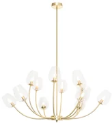 Klasyczna lampa wisząca złota ze szkłem 12 lampek - Elien klasyczny/Antyczny Oswietlenie wewnetrzne