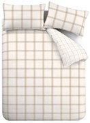 Beżowa bawełniana pościel dwuosobowa 230x220 cm Oxton Check – Bianca