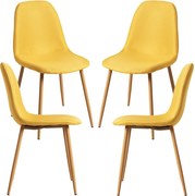 Zestaw 4 Krzese Teok Tkanina