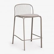 Pack 4 Wysokich Stołków Ze Stali Anerina Moka Brown & ↑65 Cm & Jasnoszary Taupe - Sklum