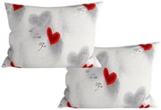 Zestaw 2 szt. dekoracyjnych poszewek na poduszki z mikrofibry HEARTIZIA 50x70 cm, jasnoszary