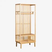 Otwarta Szafa Albin Z Bambusowym Stojakiem Na Buty Bambus - Sklum