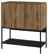 Czarno-naturalna szafka w dekorze dębu 80x90x40 cm Amira – Marckeric