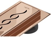 Mexen Flat 360° M18 odpływ liniowy obrotowy 50 cm, różowe złoto - 1623050-40