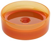 Umywalka nablatowa okrągła przezroczysta z żywicy - 40 cm - Pomarańczowy - SPAVO