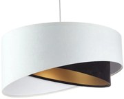 Biało-czarna welurowa lampa wisząca N3-E53