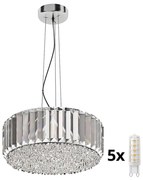 Brilagi - LED Żyrandol kryształowy na lince GLAMOUR 5xG9/42W/230V