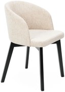 Kremowe Pluszowe Krzesło Kubełkowe E6-S40