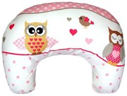 Poduszka Do Karmienia Rogal 50x40cm, Bawełna - Sowy Na Rowerach Róż