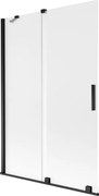 Mexen Velar parawan nawannowy 2-skrzydłowy rozsuwany 120 x 150 cm, szron, czarny - 896-120-000-31-70