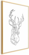 Plakat Geometryczny jeleń 60x90 cm z ramą złotą z marginesem ARTGEIST B