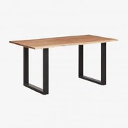 Prostokątny Stół Jadalny Z Drewna Akacjowego Sami Czarna & 180 X 100 Cm - Sklum