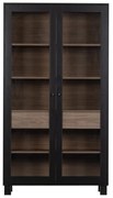 Czarna witryna z litego drewna sosnowego 110x200 cm Goos – WOOOD
