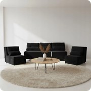 Zestaw KIMO funkcja spania sofa fotele Family Meble czarny Anafi sztruks