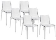 Zestaw 6 krzeseł z poliwęglanu - Kryształowy - RANZAKA