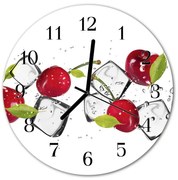 Zegar szklany okrągły Wiśnie