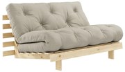 Szarobeżowa lniana rozkładana sofa 140 cm Roots – Karup Design