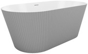 Wanna wolnostojąca ryflowana - 255 l - 149 x 73 x 58 cm - Szary mat - Akryl - COBIANA