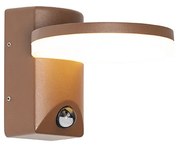 Zewnetrzna Lampa ścienna zewnętrzna brązowa rdza w tym LED IP54 czujnik ruchu - Esmee Nowoczesny Oswietlenie zewnetrzne