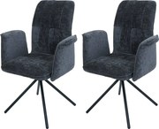 Krzesło do jadalni MCW-N99 (zestaw 2 sztuk), ciemnoszary