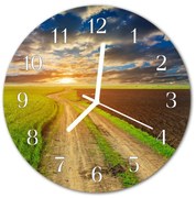 Zegar szklany okrągły Pole