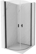 Mexen Mist kabina prysznicowa półokrągła uchylna 90 x 90 cm, transparent, czarna - 8A31-090-090-70-00