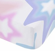 Biało-różowe prześcieradło dziecięce dwuosobowe z gumką 135x190 cm Ombre Stars – Catherine Lansfield