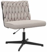 Jasnoszary  nowoczesny fotel obrotowy pleciony B4-F73