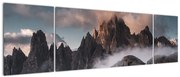 Obraz - Włoskie Dolomity ukryte we mgle (170x50 cm)