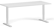 Biurko z regulacją wysokości, 180x80 cm, 2 silniki, biała podstawa, biały