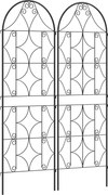 Outsunny Pergola Metalowa 2 szt. Wkopywana, Antykorozyjne Wsparcie dla Roślin Pnących 50x150 cm, Czarna