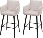 Stołek barowy MCW-H93 (zestaw 2 szt.),  tkanina/tekstylny kremowo-beżowy