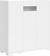 Wysoka komoda z 3 drzwiami Riflesso 100x35x110 cm, biały połysk