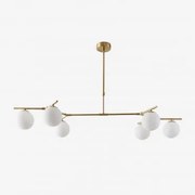 Lampa Sufitowa Z 6 Szklanymi Kulami W Kształcie Girlandy Złoto - Sklum