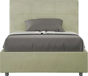 Łóżko bez stelaża tapicerowane 120x190 microfibra zielony Mika