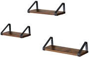 Zestaw 3 sztuk półek ściennych industrialnych G6-E33