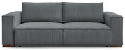 Ciemnoszara sztruksowa rozkładana/ze schowkiem sofa 244 cm Chelsea – Bobochic Paris