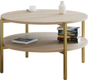 Kawowy stolik okrągły do salonu dąb sonoma D8-S83