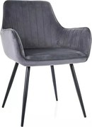 Krzesło tapicerowane APPLE VELVET szare