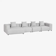 Modułowa Sofa Z Lewą Szezlongą, 4 Części ↔︎420 Cm Z Wysokim Podłokietnikiem Bruna Tkaniny Gris Glacial - Sklum