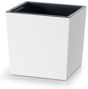 Donica ogrodowa z wkładem Urbi Square Low 29,5 x 29,5 x 29 cm biały PROSPERPLAST