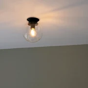 Lampa sufitowa Art Deco czarna z przezroczystym szkłem - Pallon ArtDeco Oswietlenie wewnetrzne