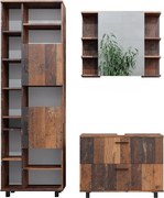 Zestaw mebli łazienkowych rustykalny dąb 80.2x33x60.8 ilias