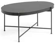 Czarny stolik ze szklanym blatem 55x82 cm Marlet – Kave Home