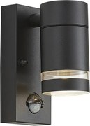 Nowoczesna lampa ścienna zewnętrzna czarna IP44 z czujnikiem ruchu - Ensam